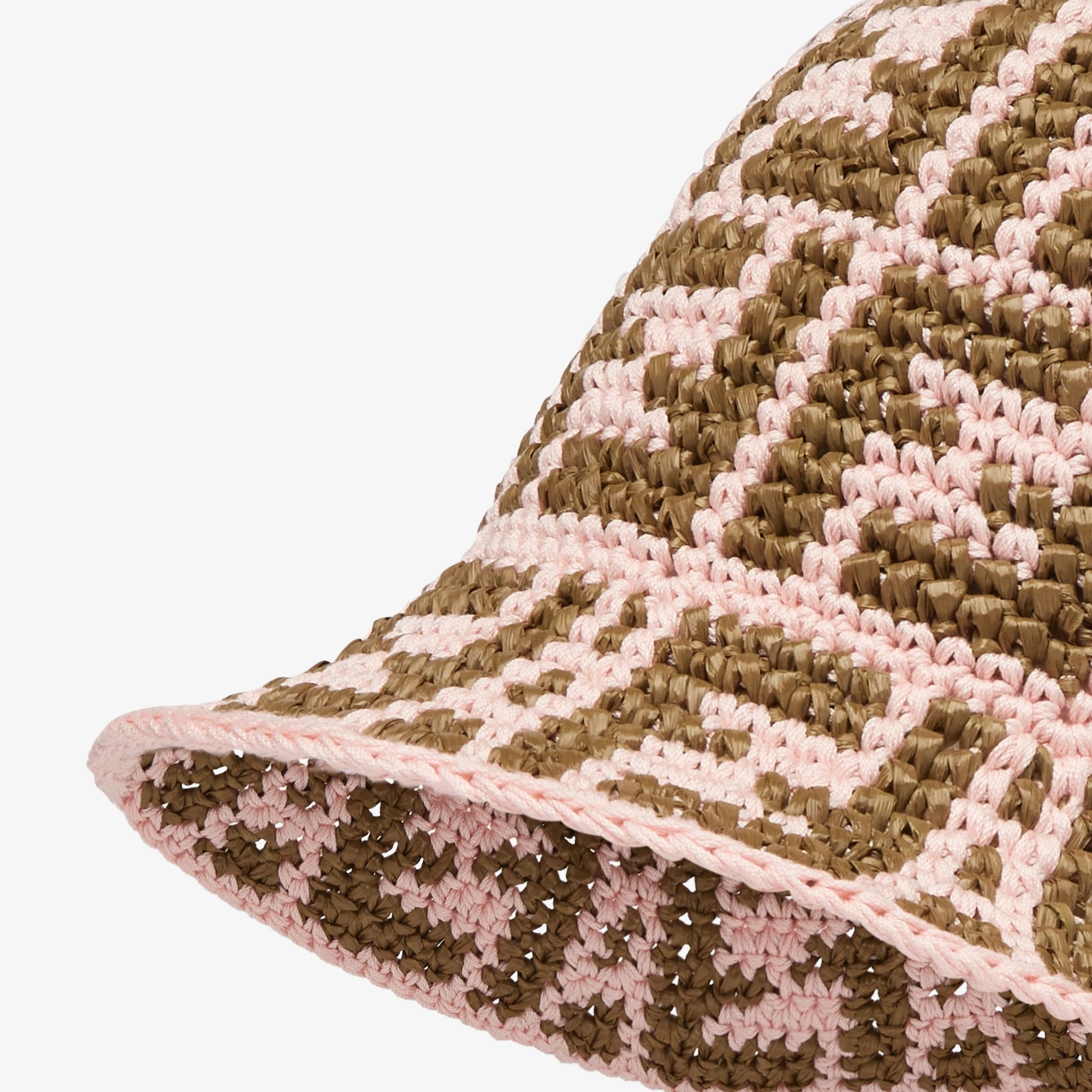 Fendi Ff Motif Crochet Bucket Hat In Brown