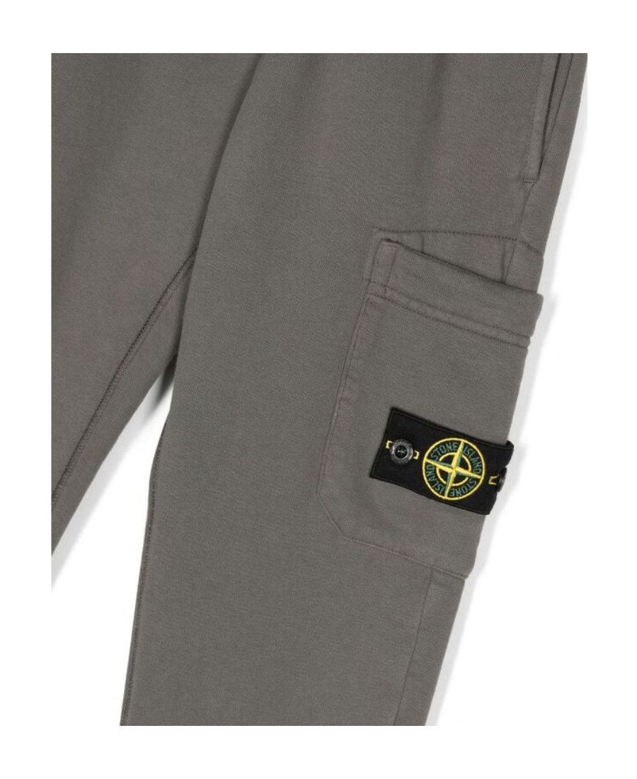 Stone Island Compass-badge Cotton Track Pants In Gray