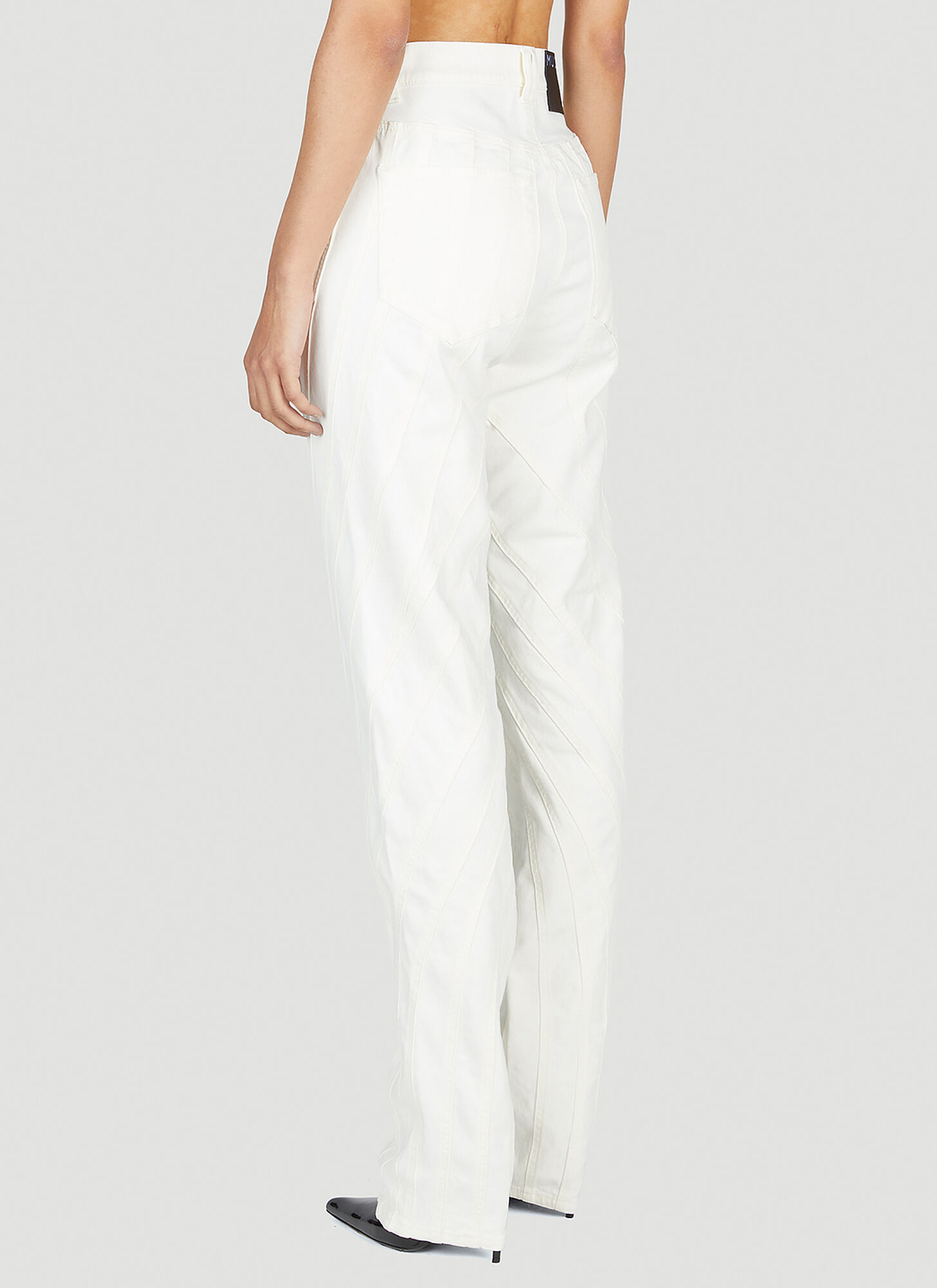 Mugler Belt Loop With Jeans In White