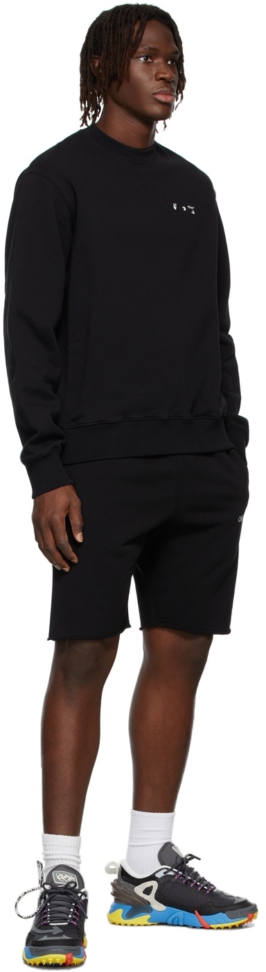 Off-white 'spray Arrow' Black Shorts With Logo Lettering On The Front And Logo Print On The Rear In Black