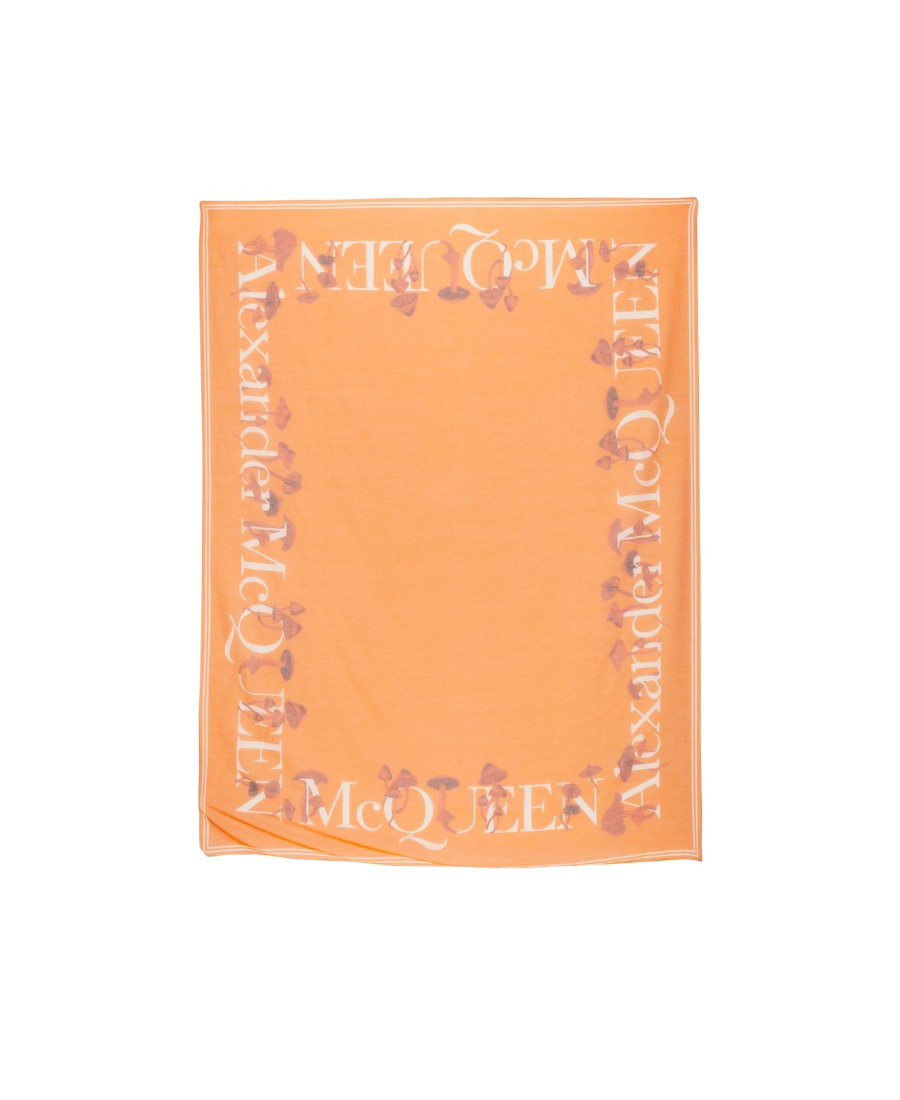 Alexander Mcqueen Women Mushroom Scarf In Orange