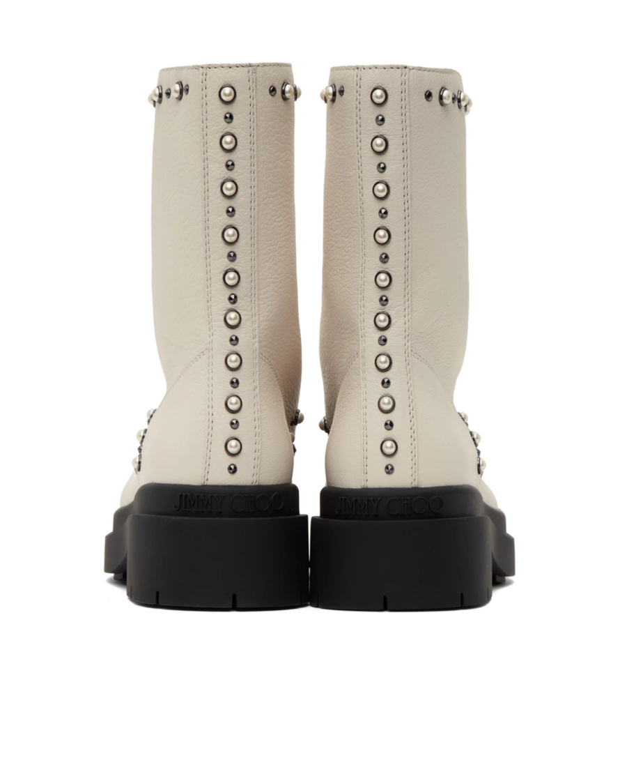 Shop Jimmy Choo Nola Flat Short Ankle Boots In Nude
