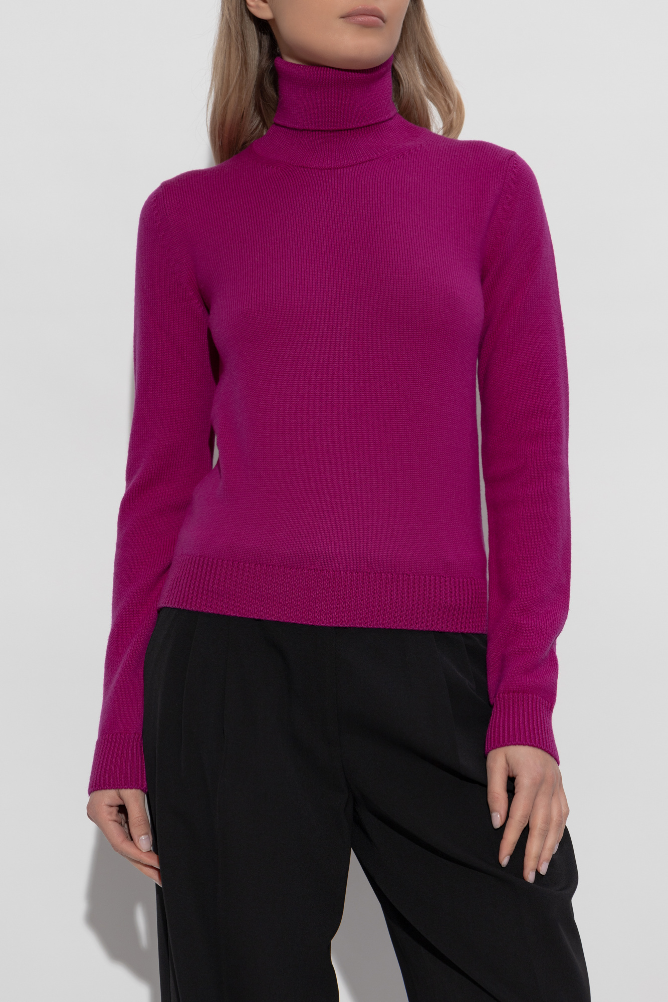 Dolce & Gabbana High-necked Long-sleeved Sweater In Purple