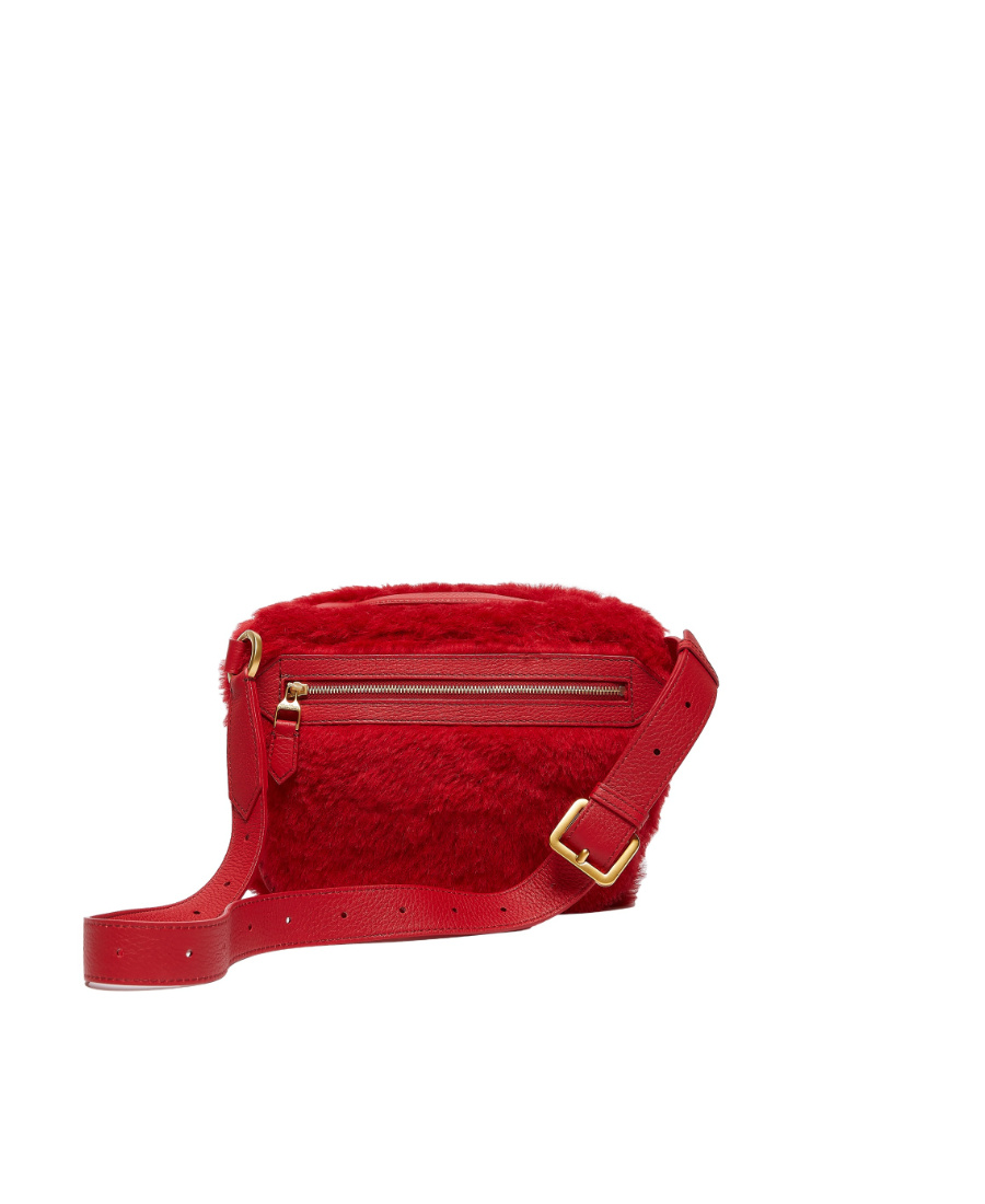 Max Mara Alpaca Hair And Silk Waist Bag In Red