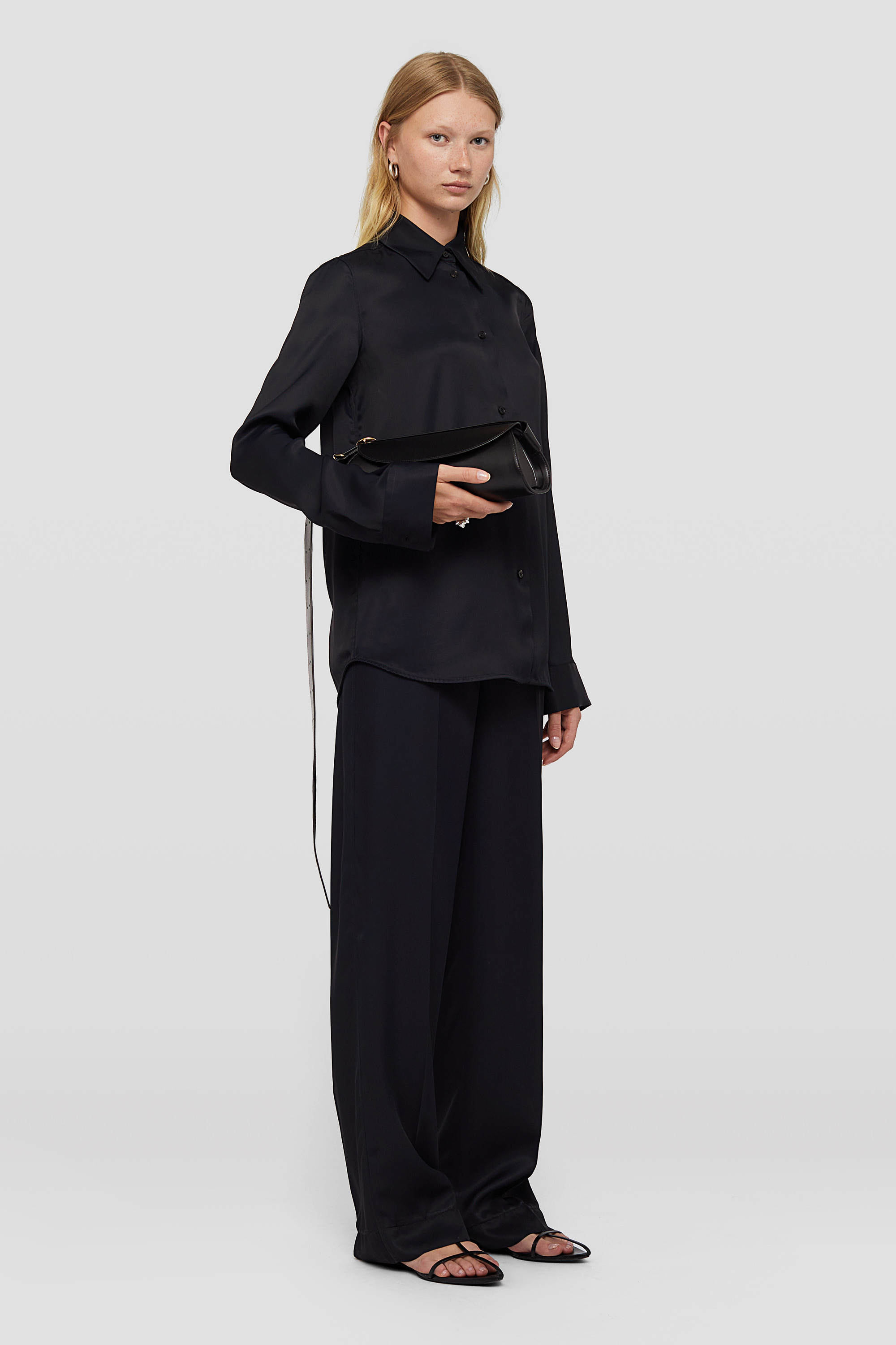 Jil Sander High-waisted Straight-leg Trousers In Black