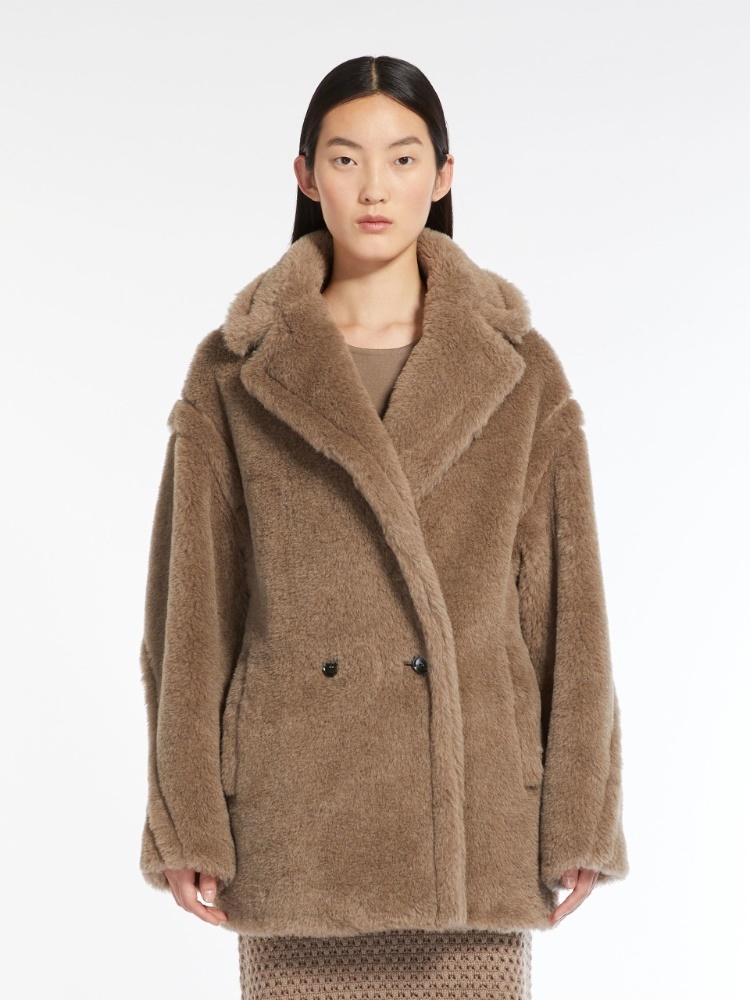 Max Mara Teddy Bear Wool Coat In Brown