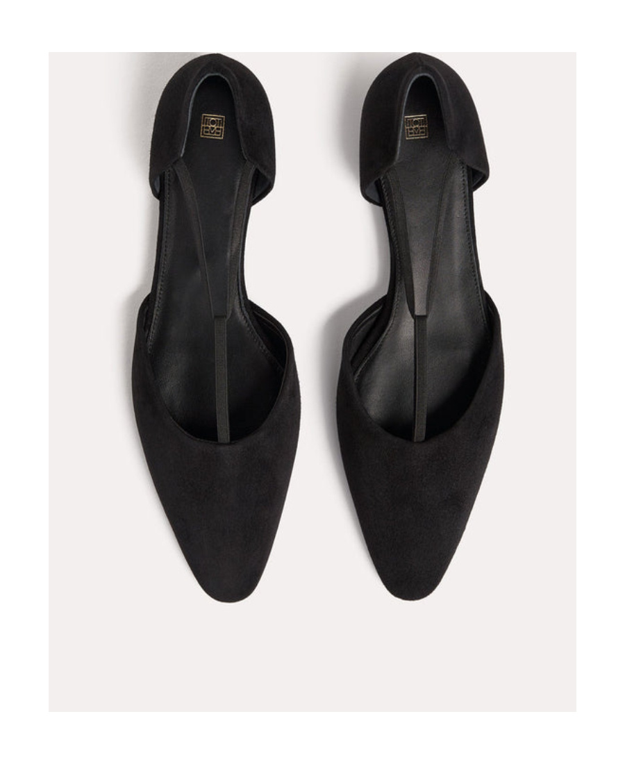 TOTÊME THE T-STRAP SUEDE BALLERINA SHOES 