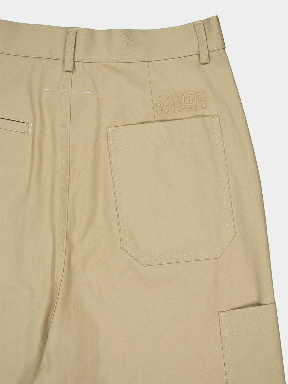 Mm6 Maison Margiela Belt Ring Casual Pants In Nude