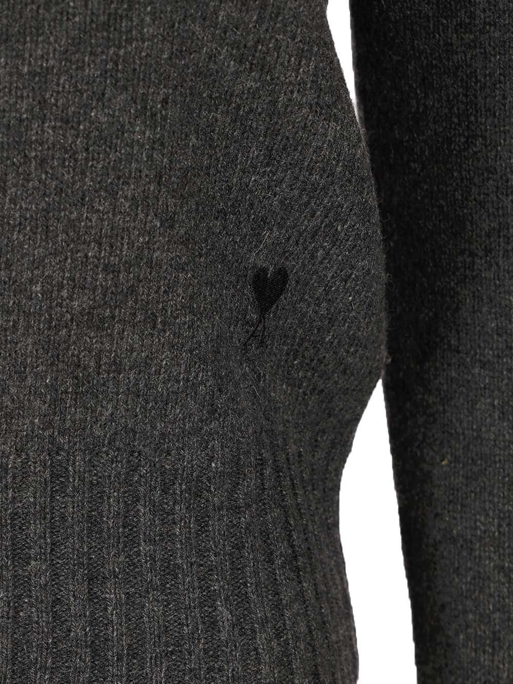 Ami Alexandre Mattiussi Wool And Cashmere Sweater Knitwear Black In Black