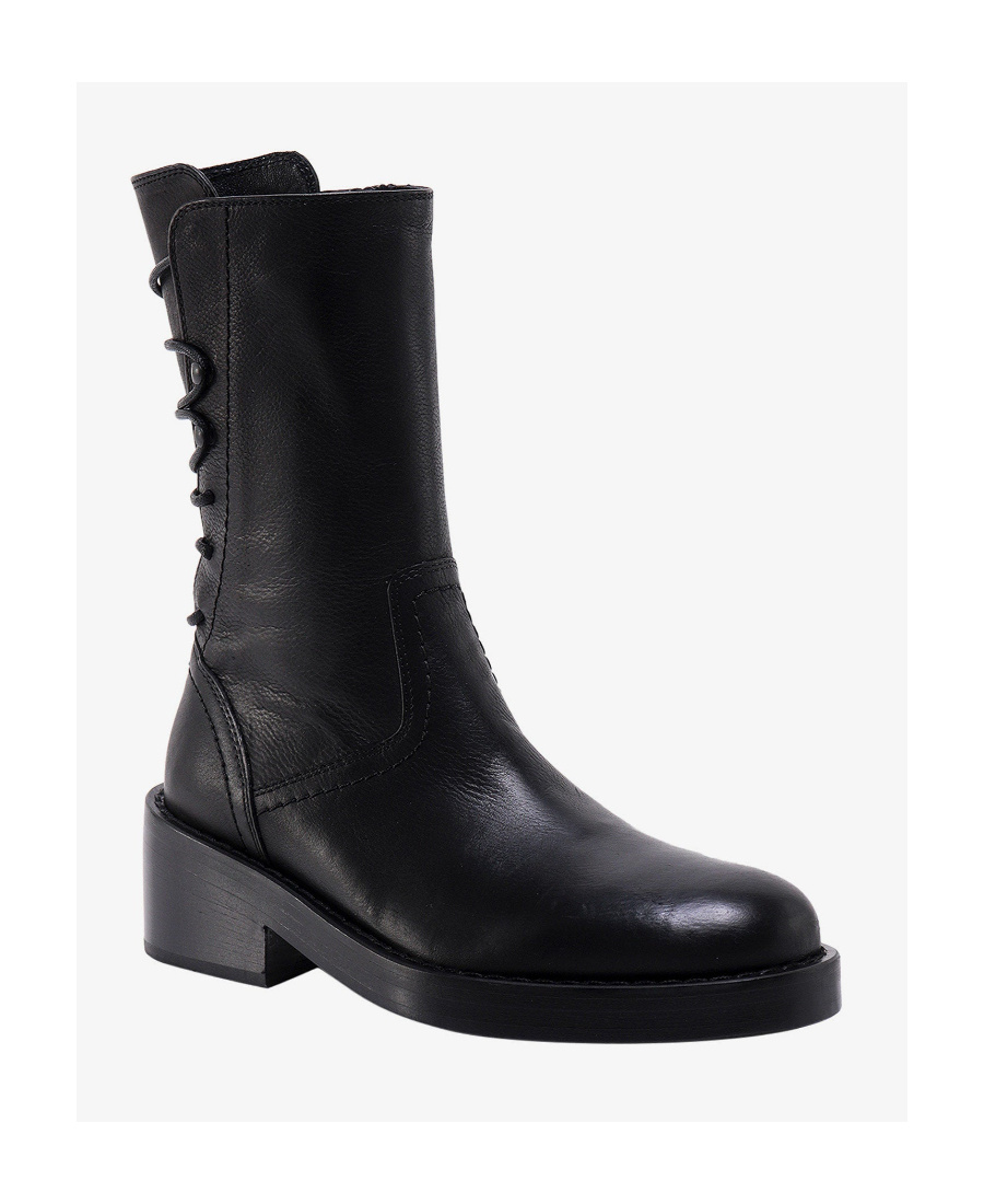 Ann Demeulemeester Back Lace-up Ankle Boots In Black
