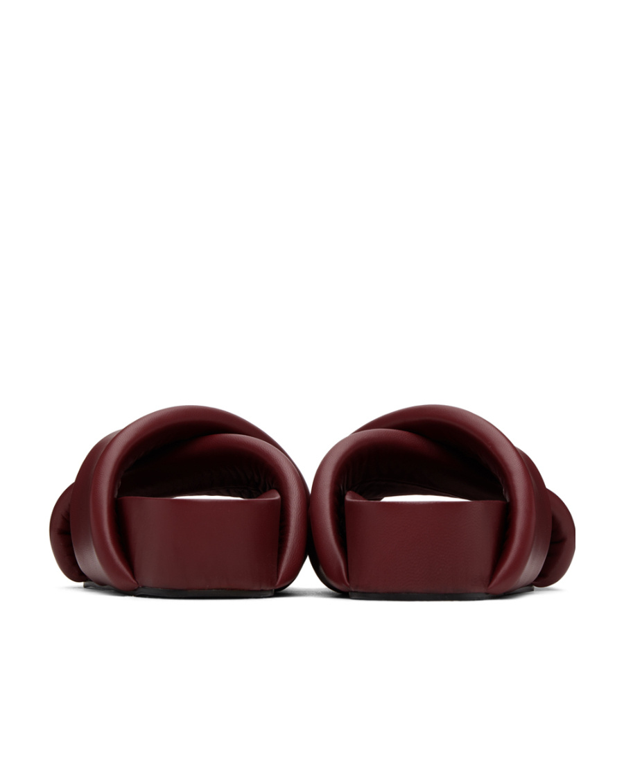 Jil Sander Crossover Leather Sandals In Brown