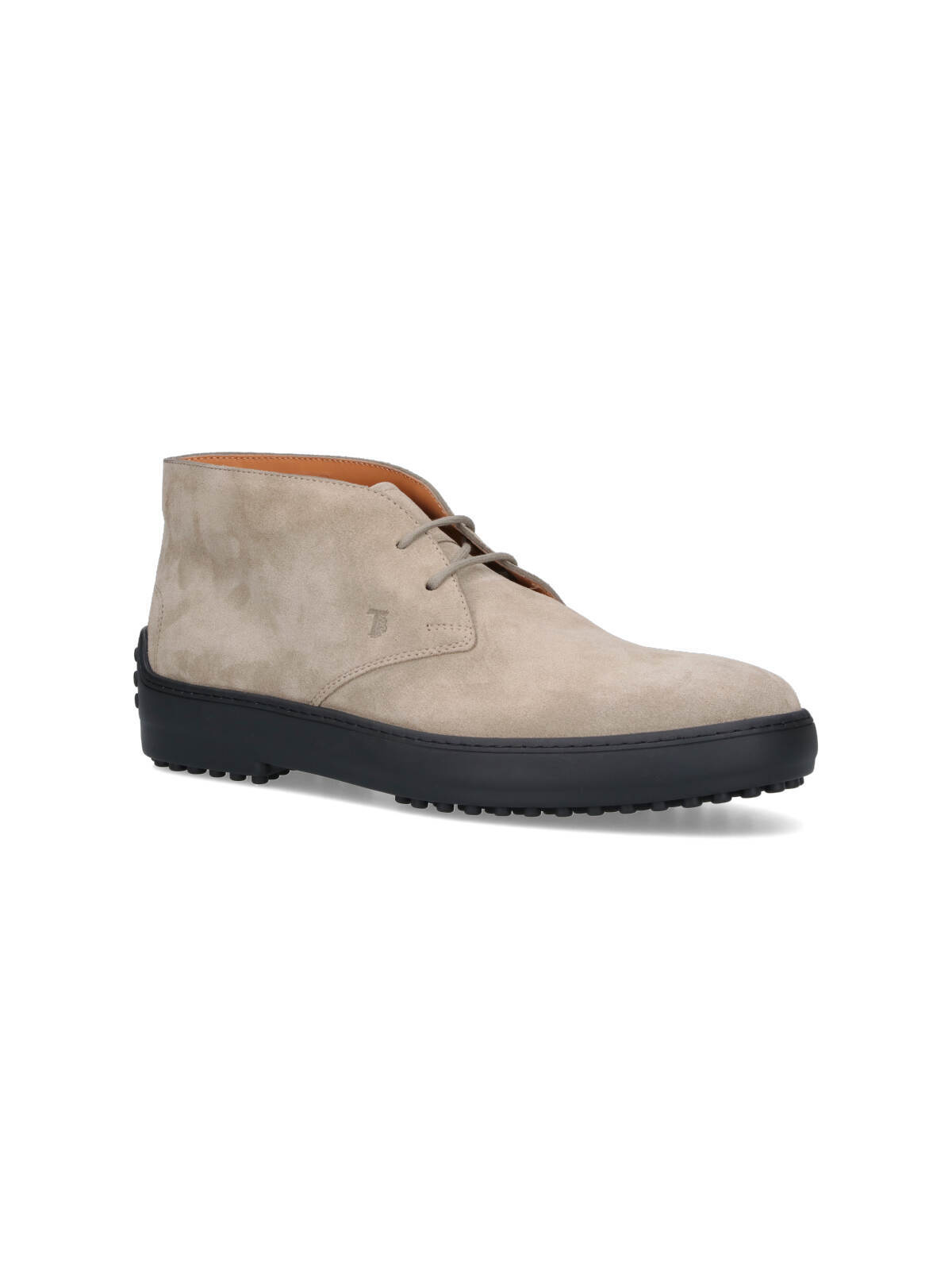 Tod's Suede Ankle Boots With Textured Rubber Sole In Brown