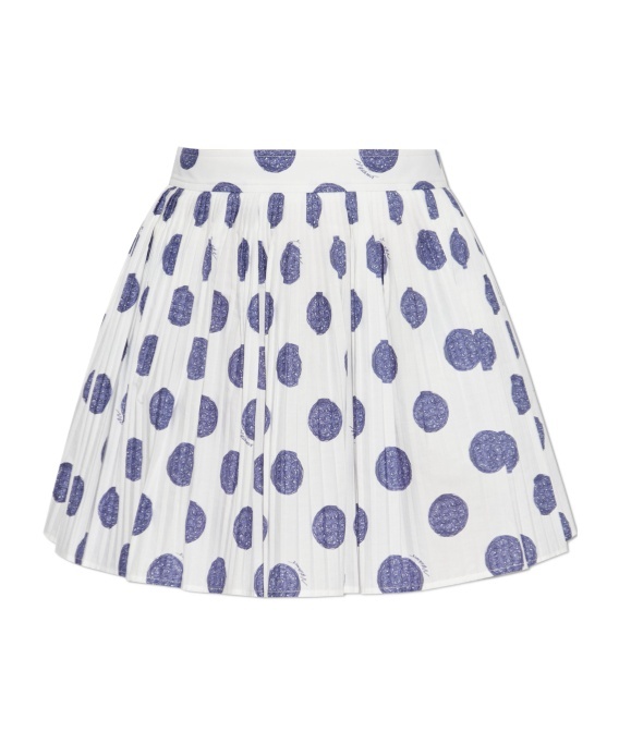Moschino Couture Ballpoint Pen Polka Dots Pleated Skirt In Multi