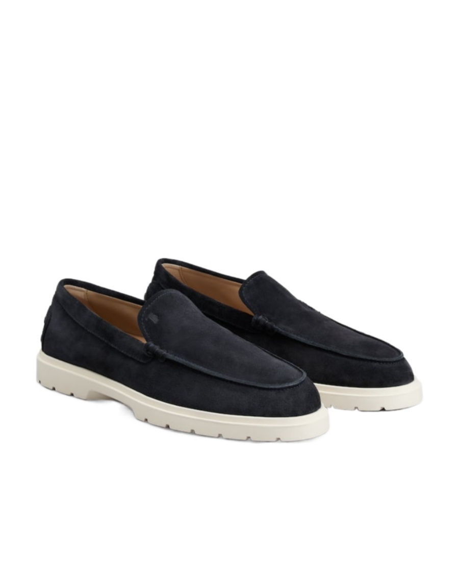 Tod's Logo-debossed Suede Loafers In Black