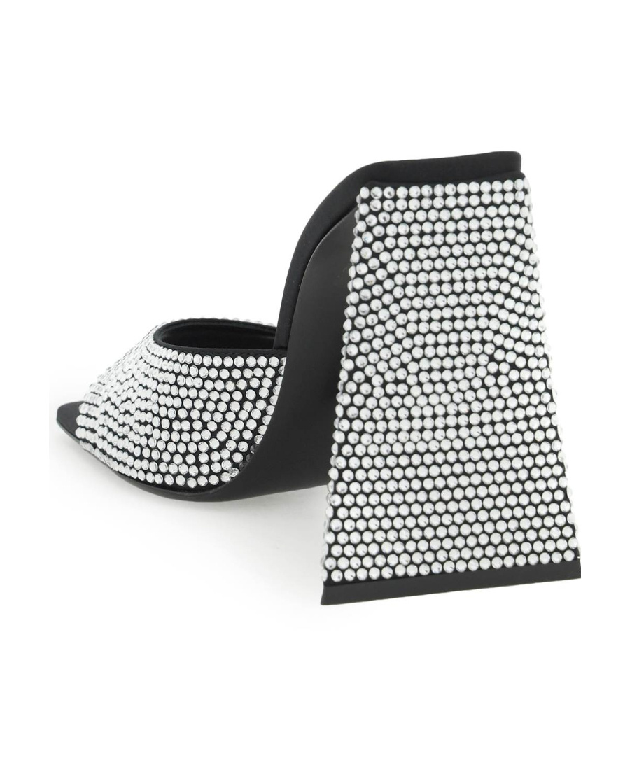 Attico Devon 110 Rhinestone-embellished Mules In Black