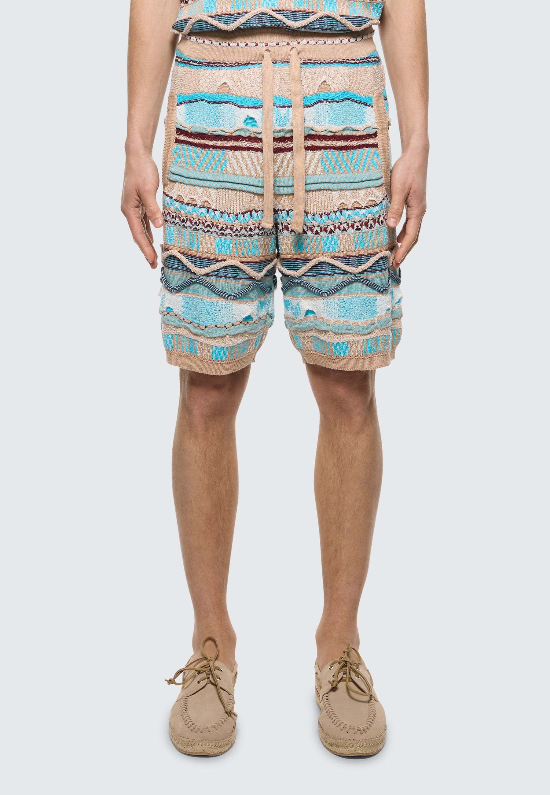 Laneus Knitted Bermuda Shorts In Nude