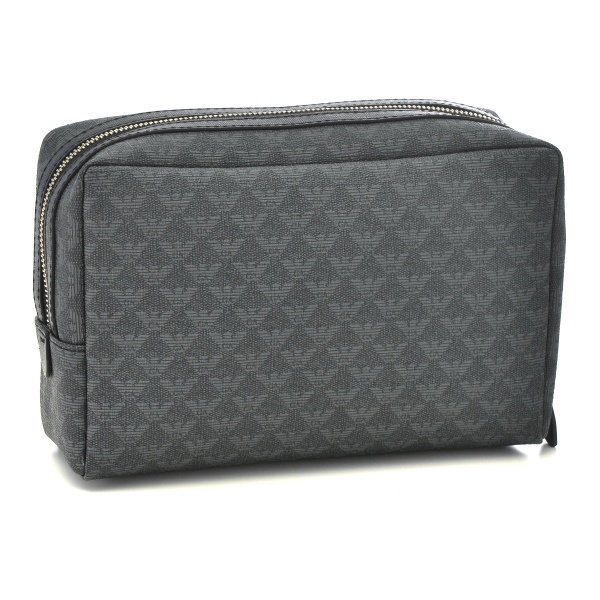 Emporio Armani Black And Gray Logo Printed Handbag In Black