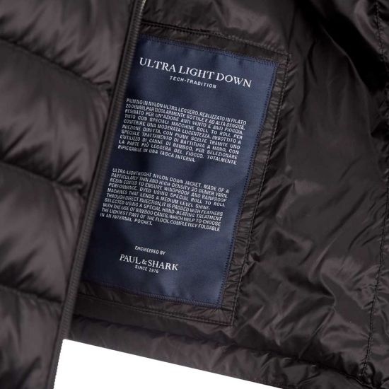 Paul & Shark Ultralight Hooded Quilted Jacket In Black