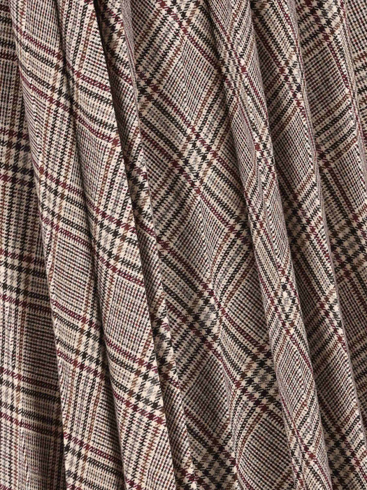 Saint Laurent Pleated Check-pattern Maxi Skirt In Brown