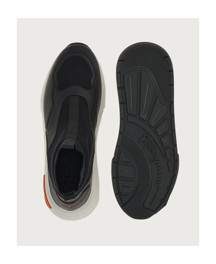 Ferragamo Black Cosma Sock High-top Sneakers Woman In Black