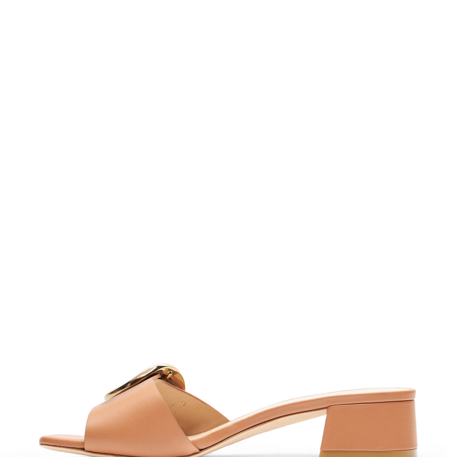 Stuart Weitzman Thick Heeled Flat Slippers In Nude