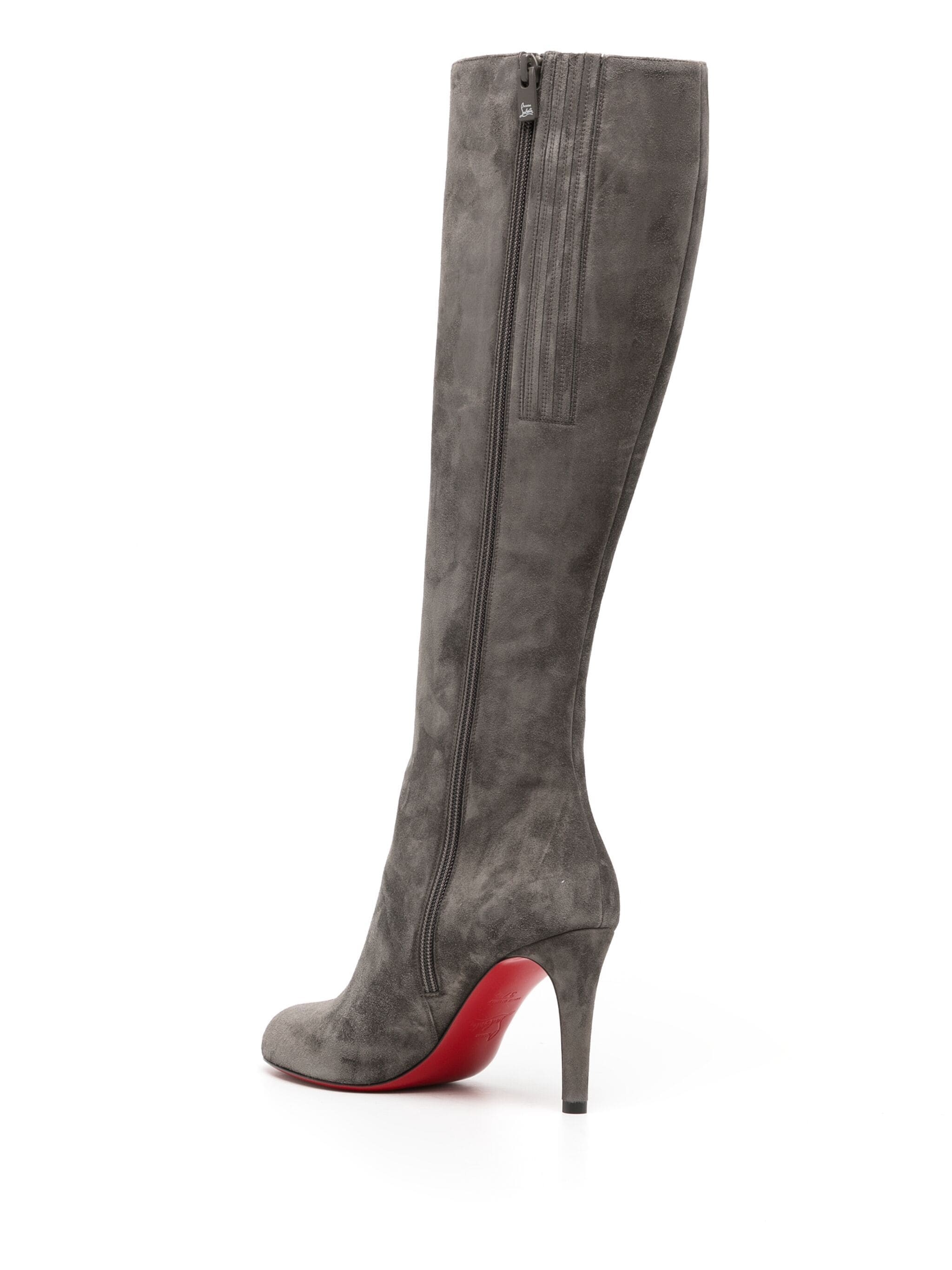 Christian Louboutin Pumppie 80mm Suede Boots In Black