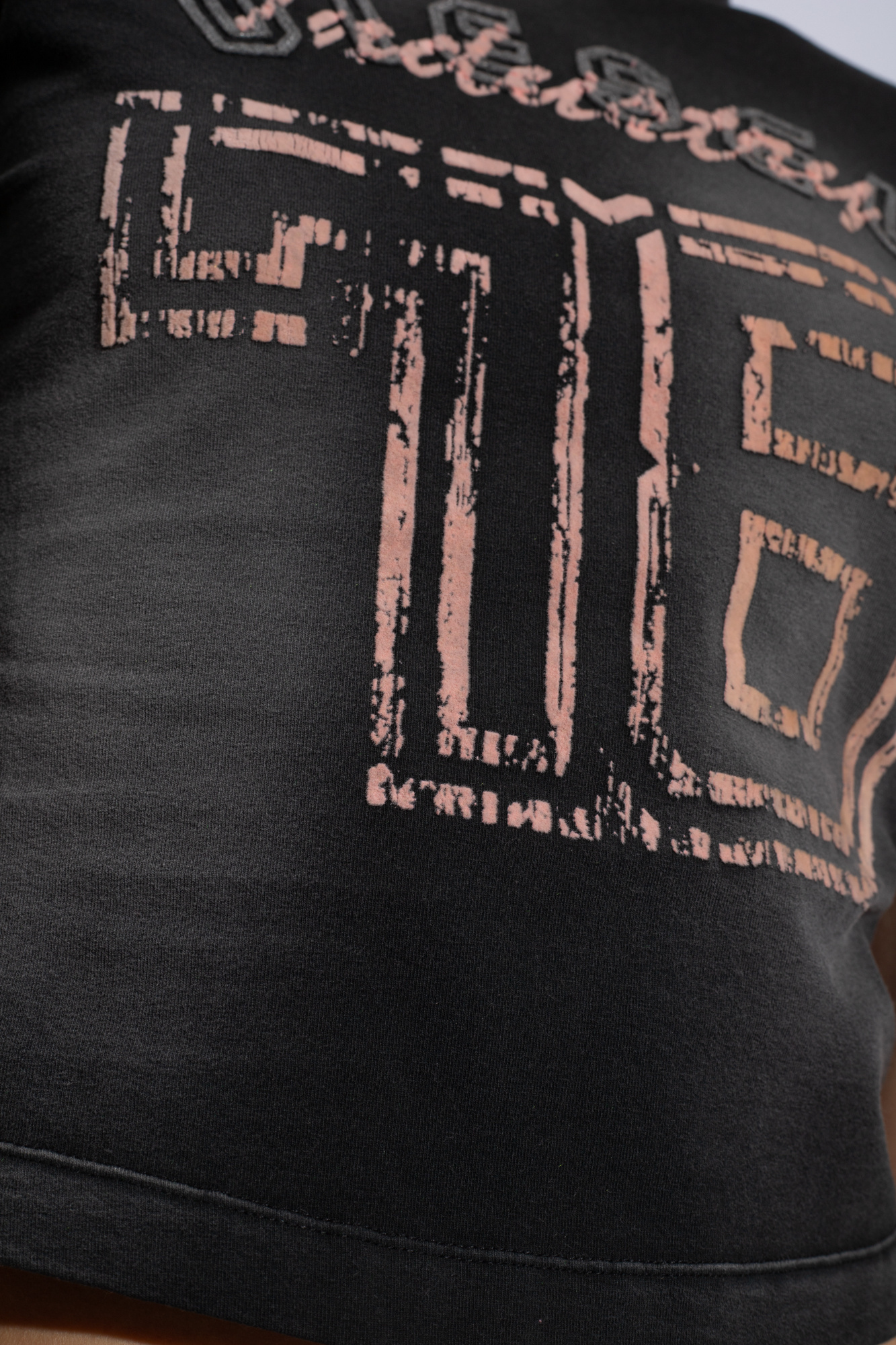 Diesel T-uncusl Flocked-logo T-shirt In Black