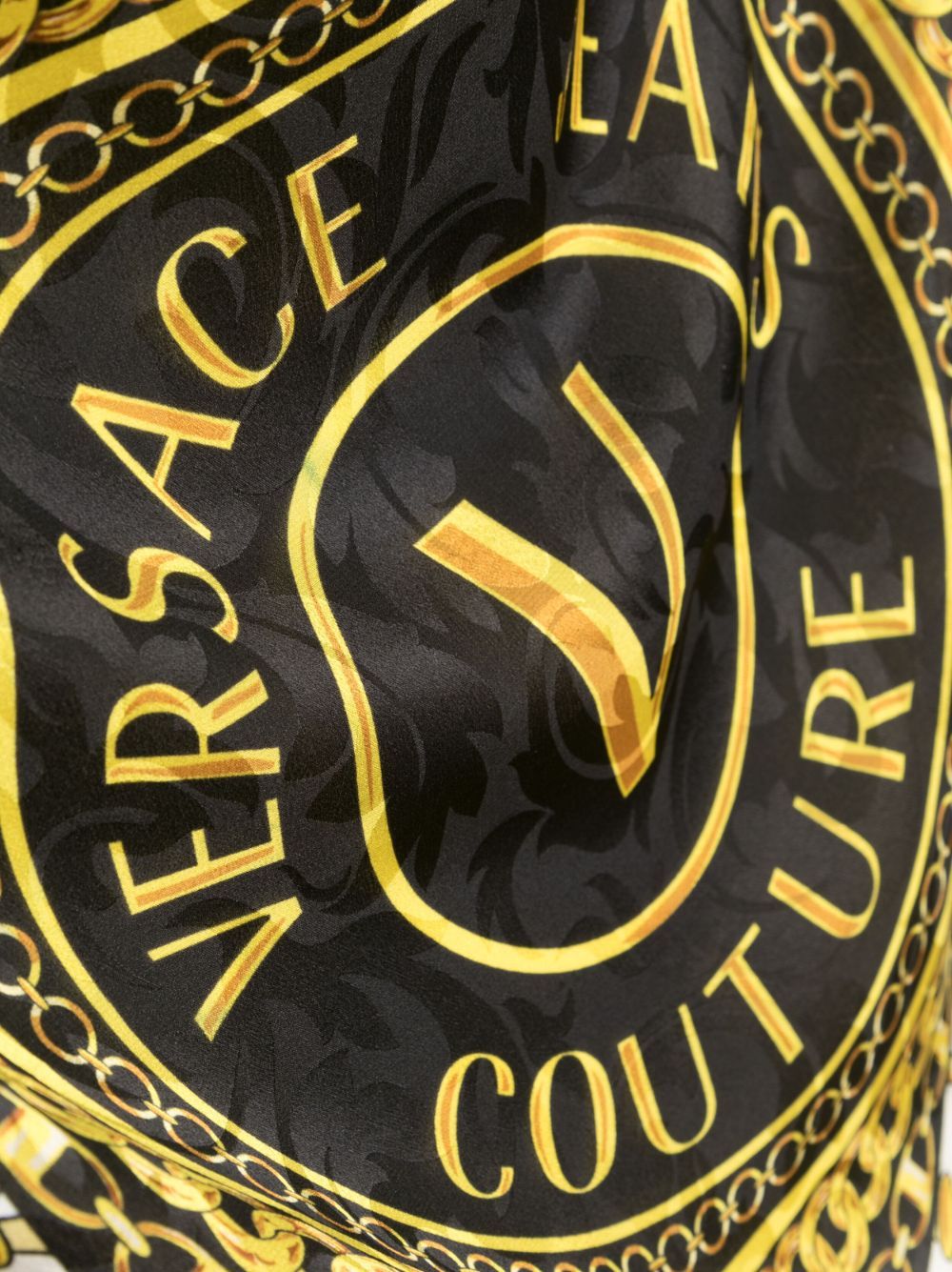 Versace Jeans Logo-print Silk Scarf In Multicolor