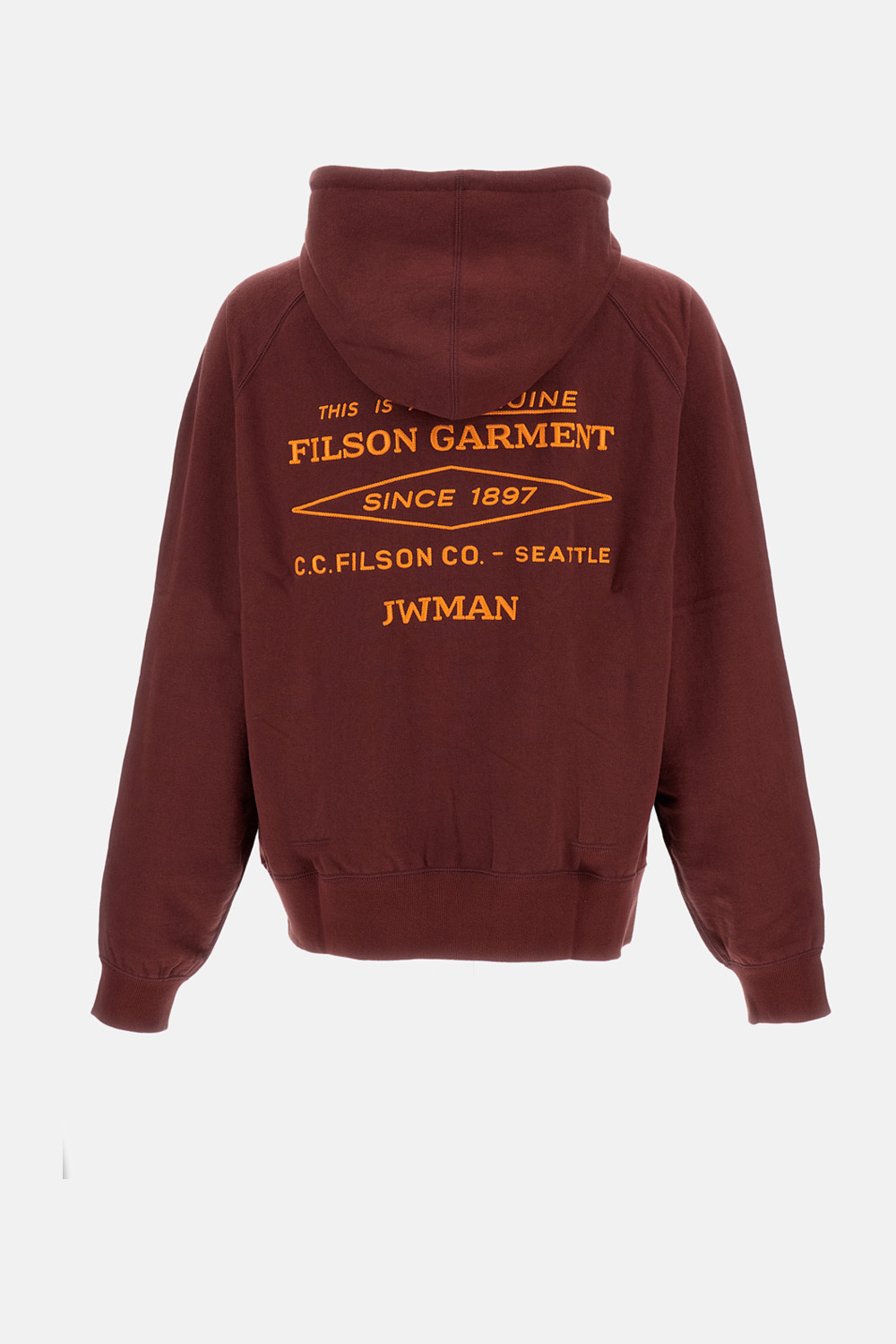 Junya Watanabe X Filson Embroidered Logo Hoodie In Burgundy