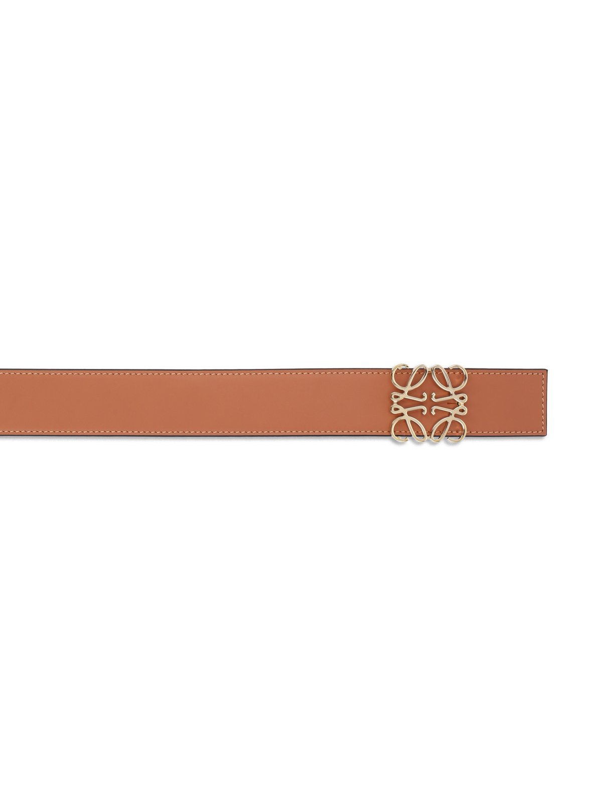 Loewe 3cm Reversible Leather Belt In Brown