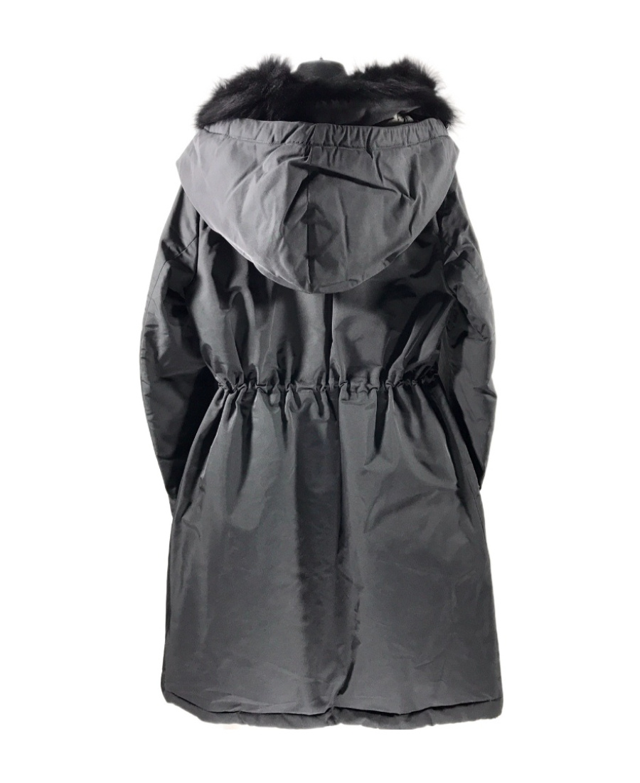 Weekend Max Mara Logo Hooded Down Jacket In Black