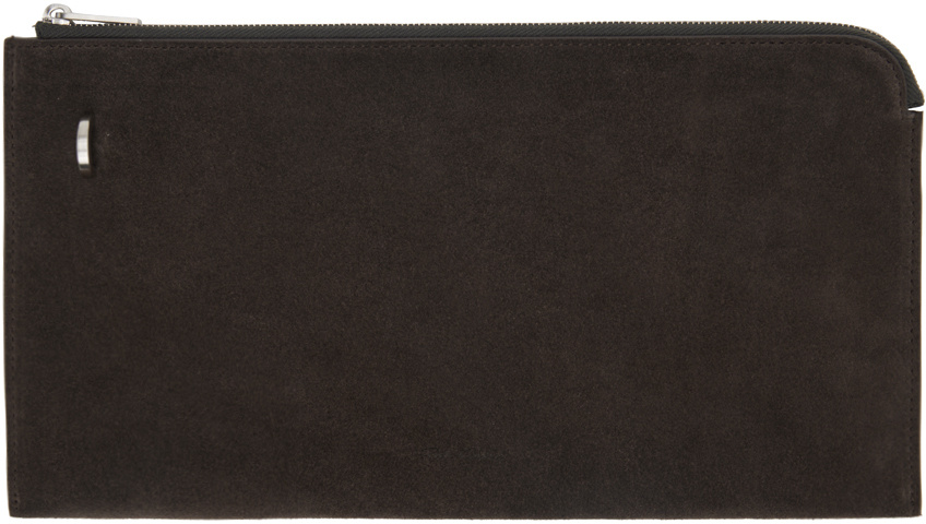 Rick Owens Brown Porterville Invite Envelope Wallet
