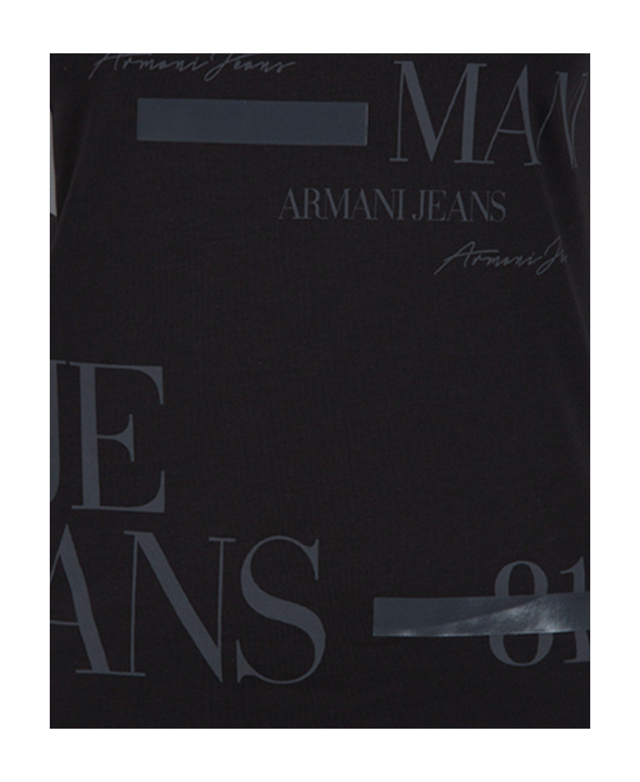 Shop Armani Jeans Logo T-shirt In Black