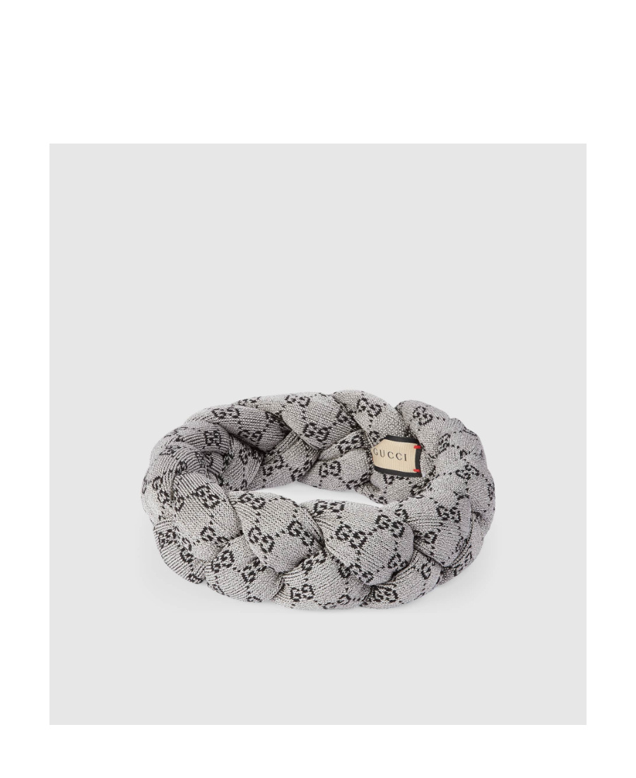Gucci Gg Supreme Jacquard Headband In Gray