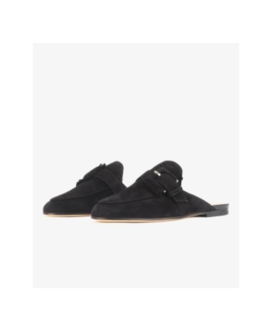 Tod's Fringed Buckle-less Loafers In Black