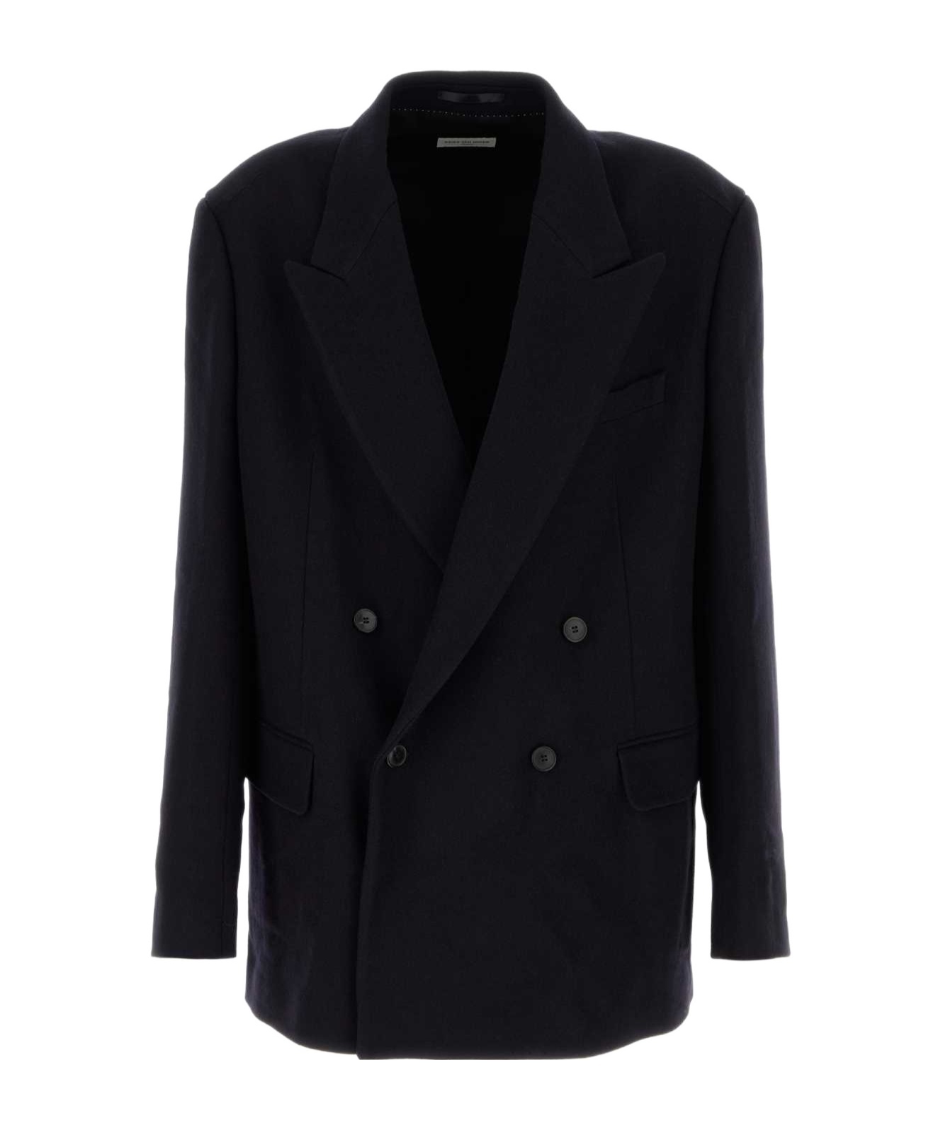Dries Van Noten Long-sleeved Suit Coat In Black