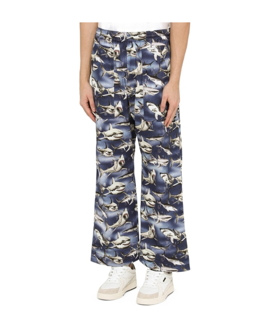 Palm Angels Sharks Easy Wide-leg Trousers In Multicolor
