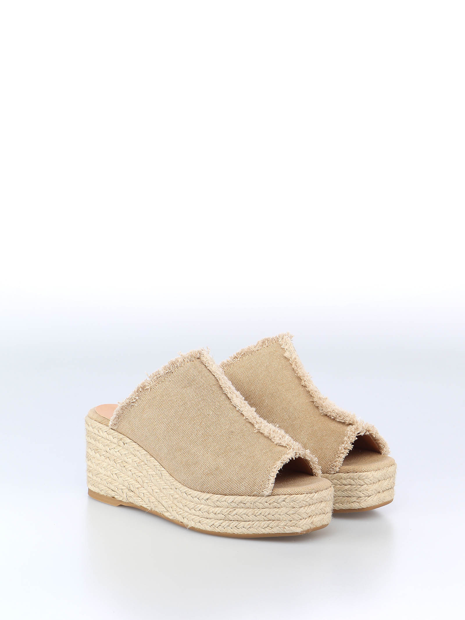 Castaã±er Frayed Espadrille Mules In Nude