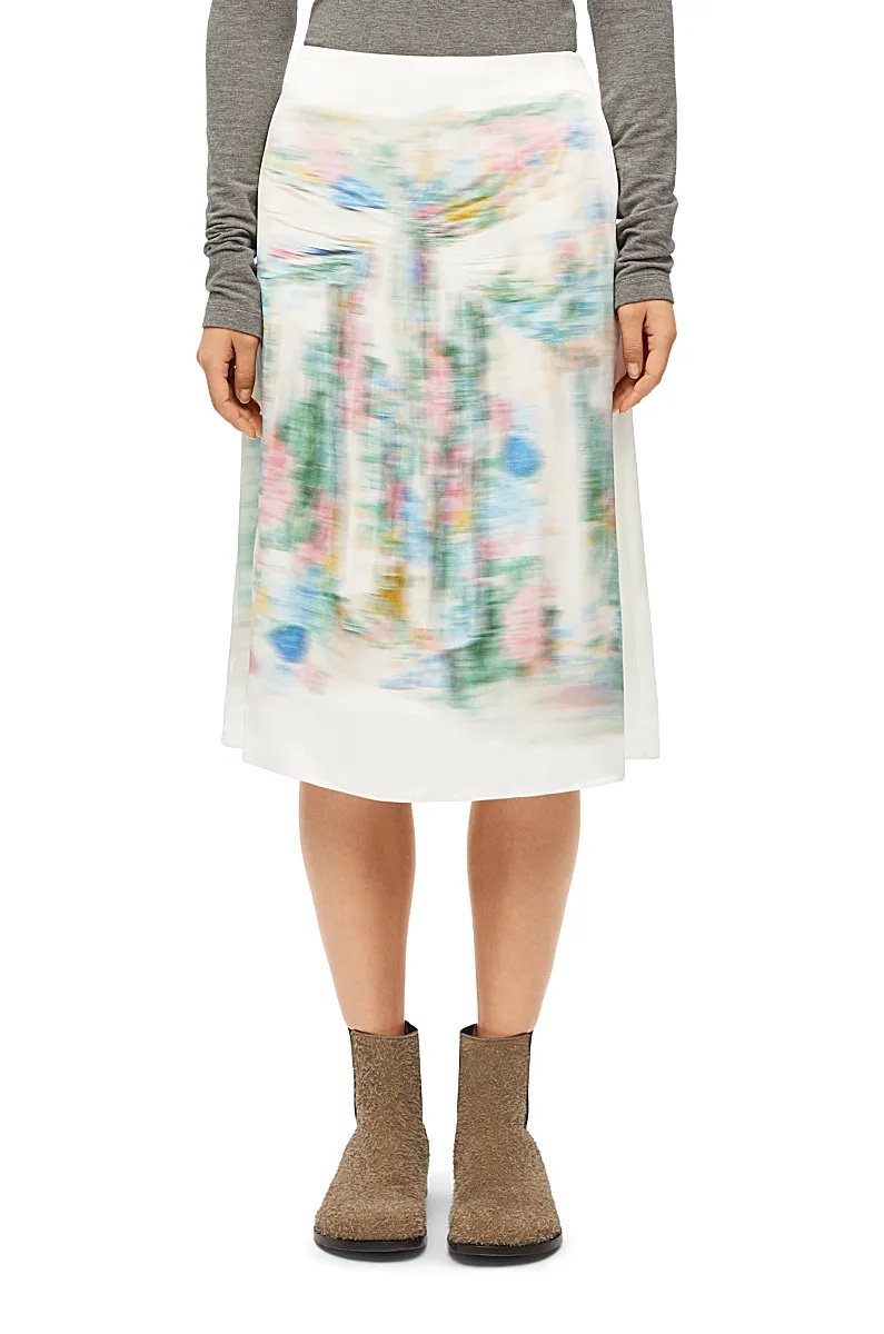 Loewe Skirt In Viscose And Silk In White