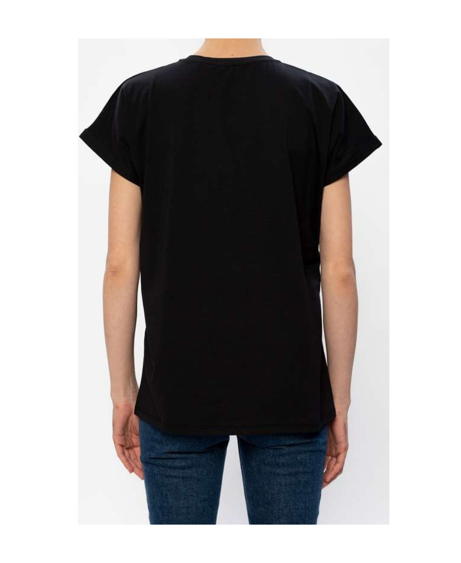 Balmain Flocked-logo Organic-cotton T-shirt In Black