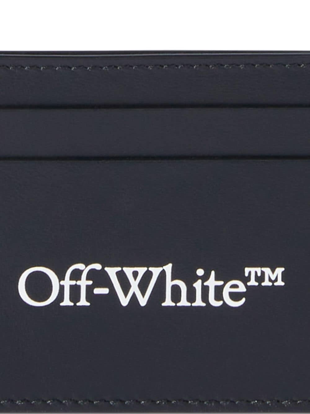 Off-white Bookish Logo-print Leather Cardholder In Black