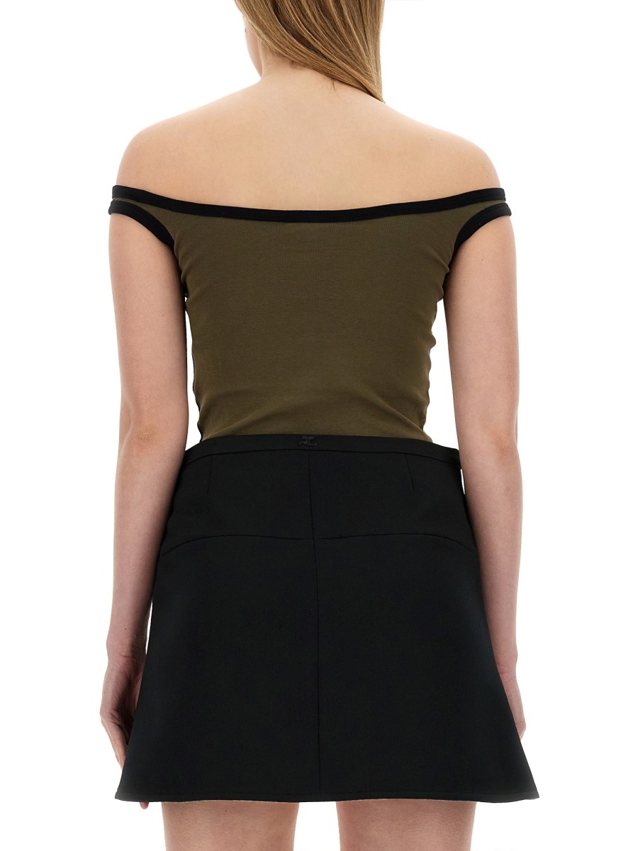 Courrèges Hyperbole Contrast Top In Black