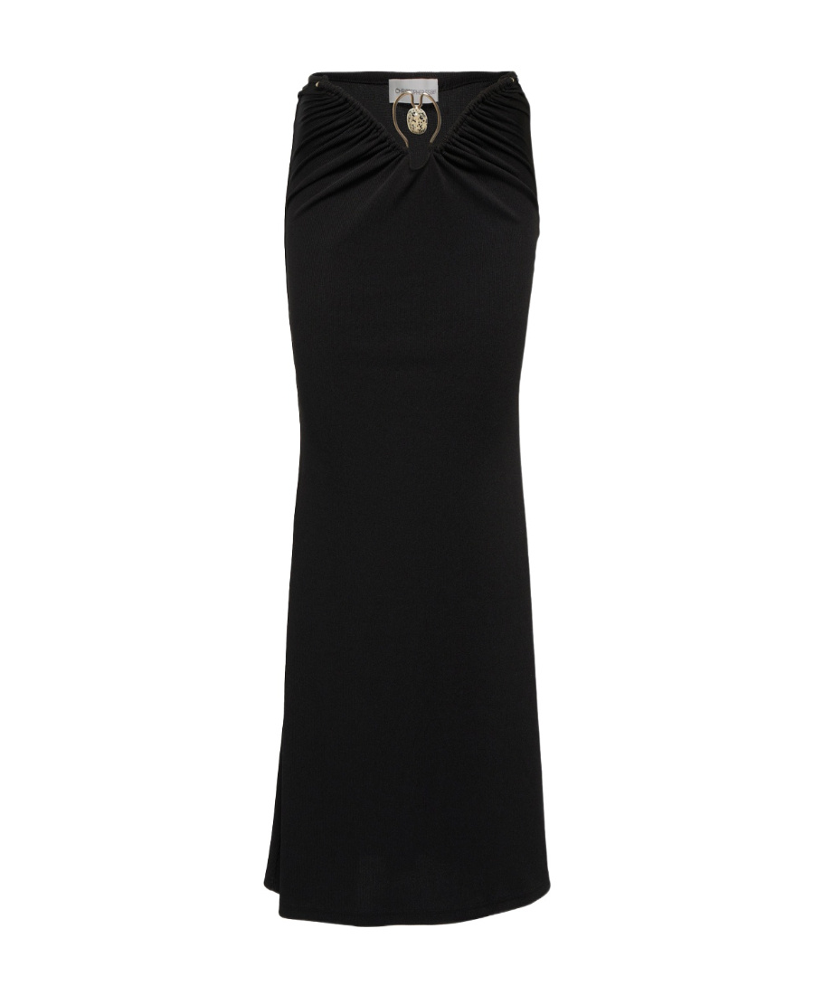 Christopher Esber Orbit Ruched Maxi Skirt In Black