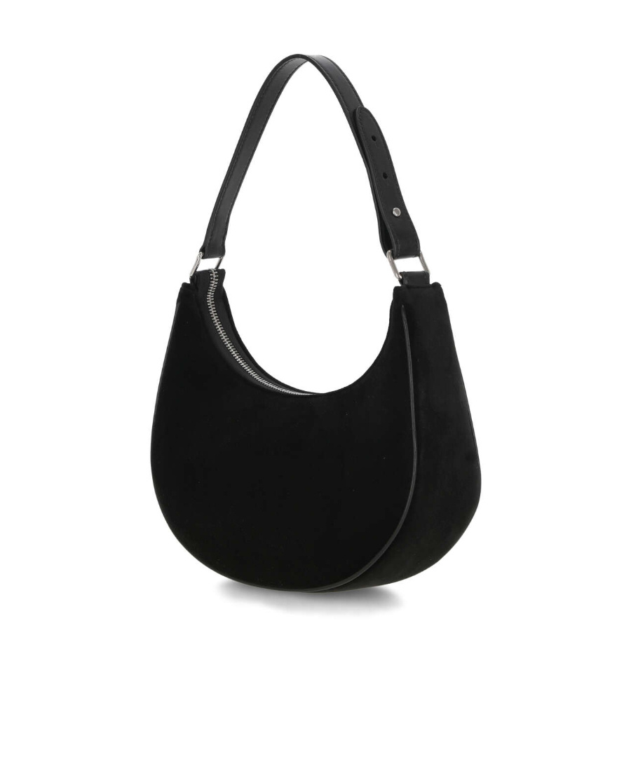 Celine Ava Triomphe Strass Velvet Shoulder Bag In Black