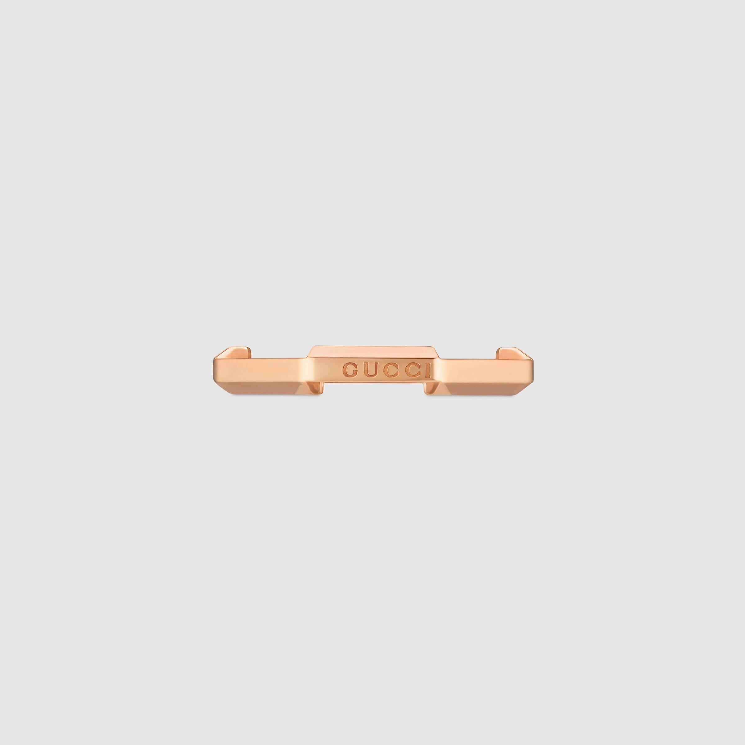 Gucci Link To Love 18k Mirrored Ring In Gold
