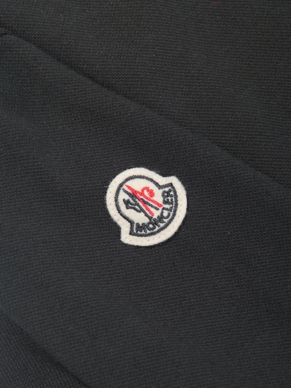 Moncler Long-sleeved Polo Shirt In Black