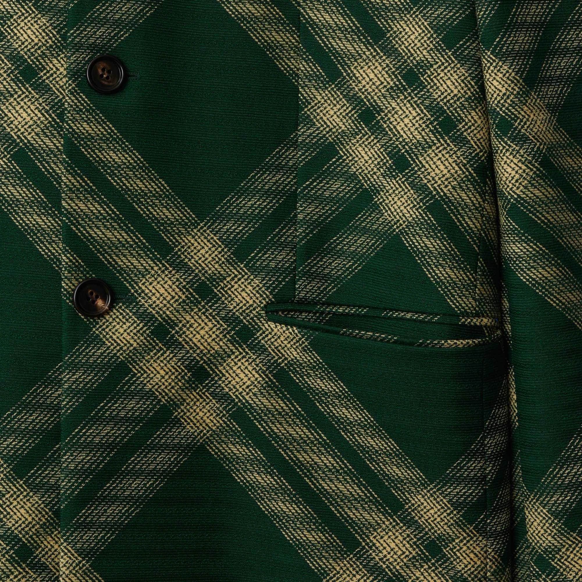 Burberry Check Wool Tailored Jacket In Green