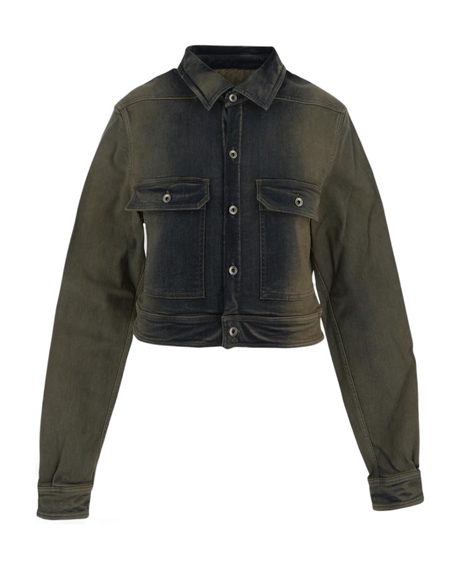 Rick Owens Drkshdw Long-sleeved Casual Jacket In Black