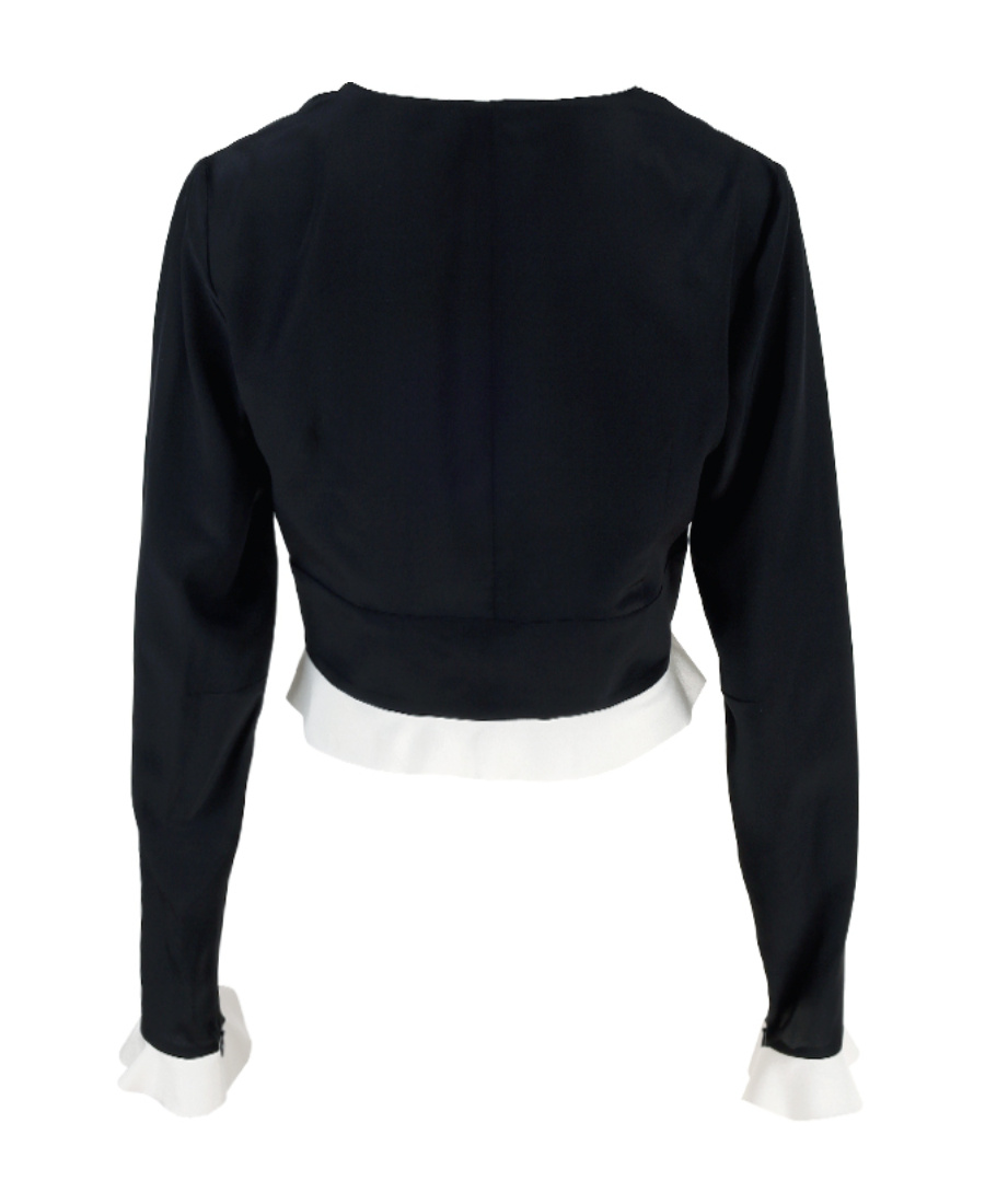 Red Valentino V-neck Blouse In Black