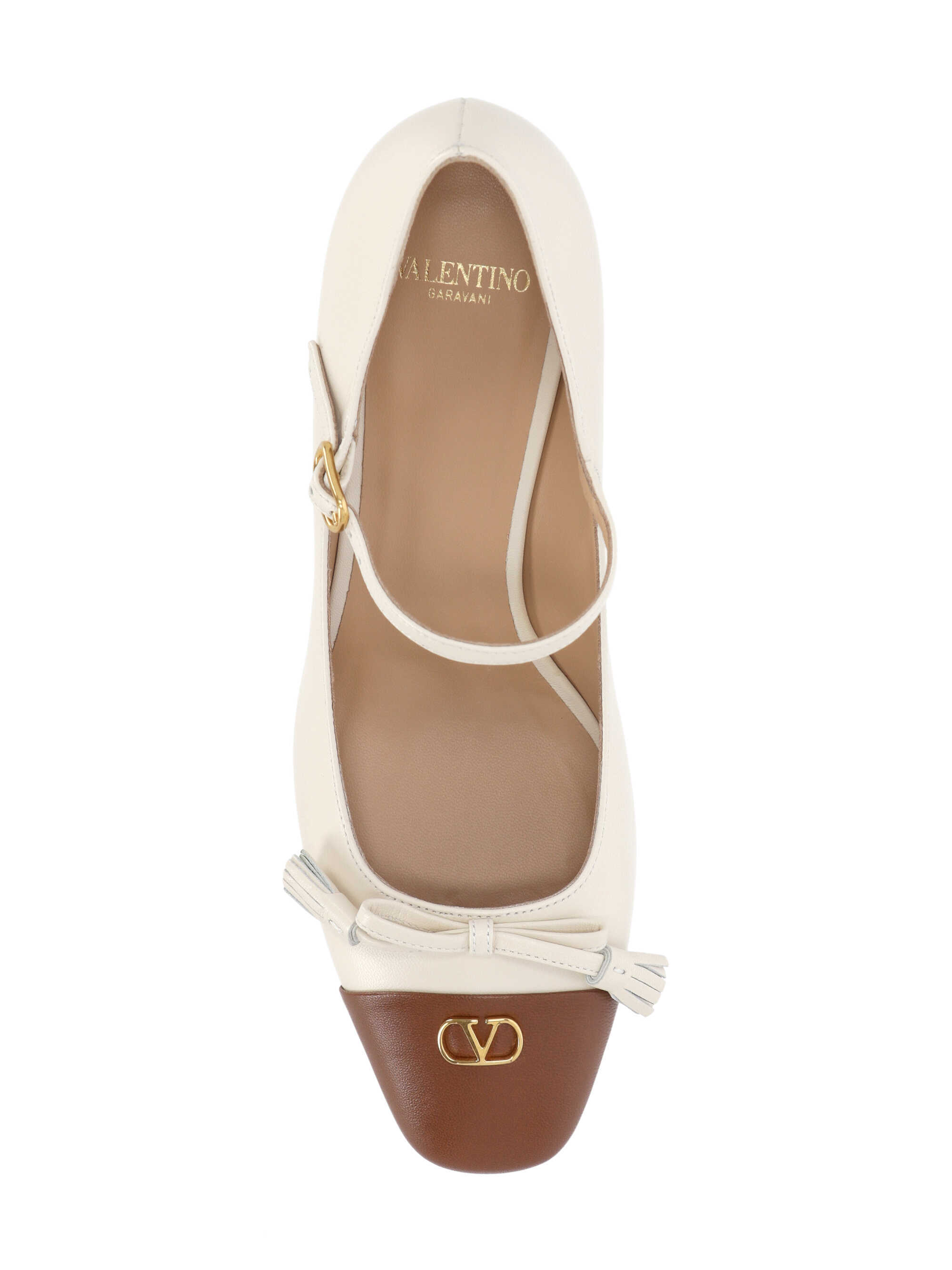 Valentino Logo High Heels In Neutral